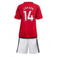 Manchester United Christian Eriksen #14 Replika babykläder Hemmaställ Barn 2023-24 Kortärmad (+ korta byxor)